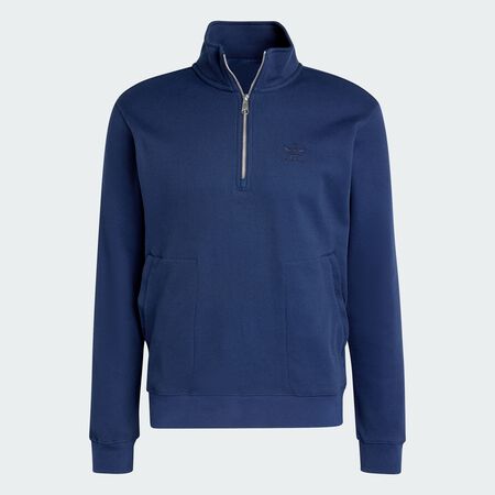 Trefoil Essentials Waffle 1/2 Zip Sweatshirt : Night Indigo