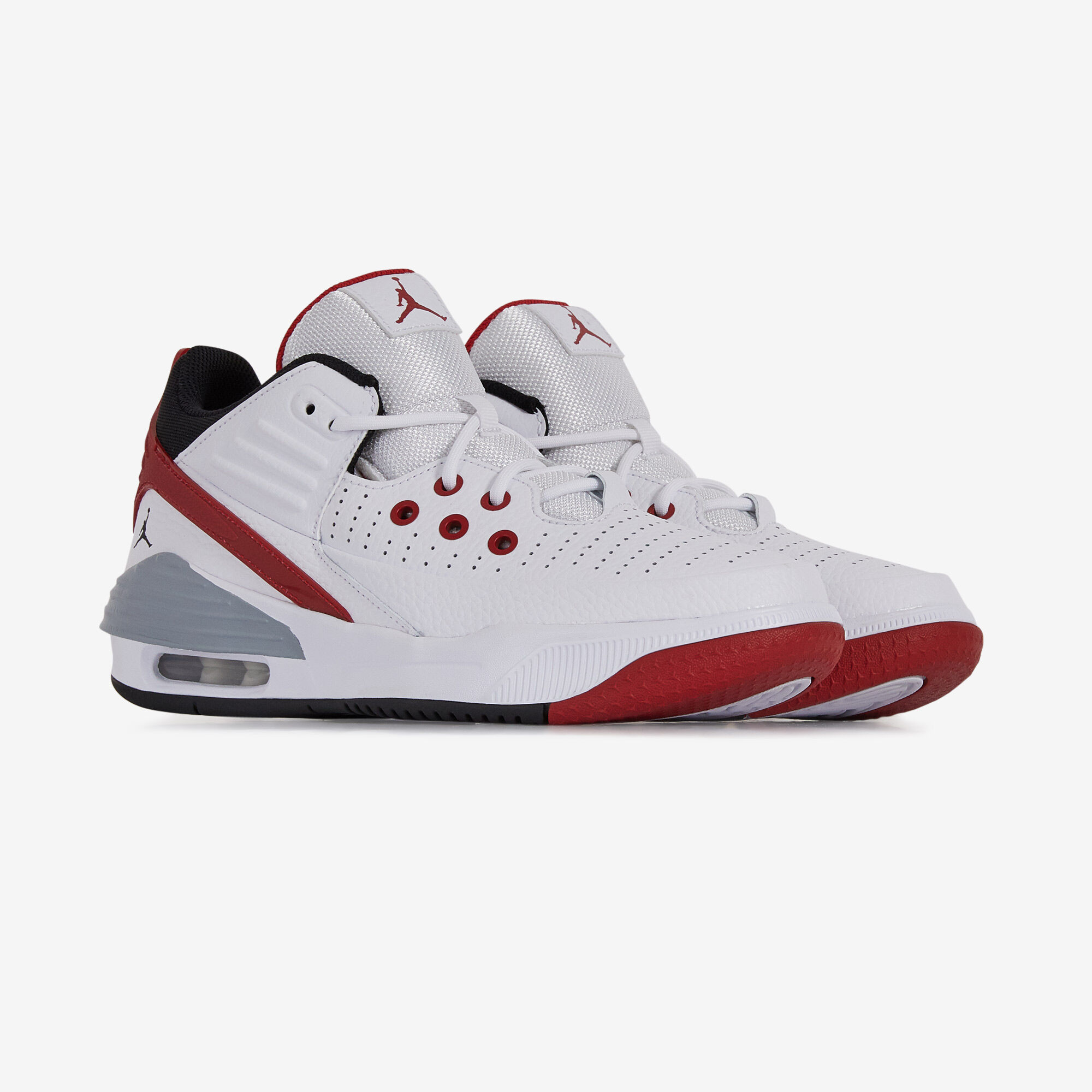 JORDAN JORDAN MAX AURA 5 BLANC ROUGE SNEAKERS ENFANT LACETS Courir