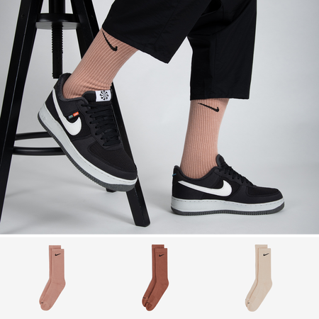 NIKE CHAUSSETTES X3 CREW SOLID COLOR ASSORTI MARRON MIXTE