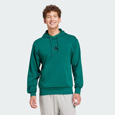 ADIDAS SPORTSWEAR Essentials Feelcozy French Terry Hoodie Collegiate Green / Black MEN