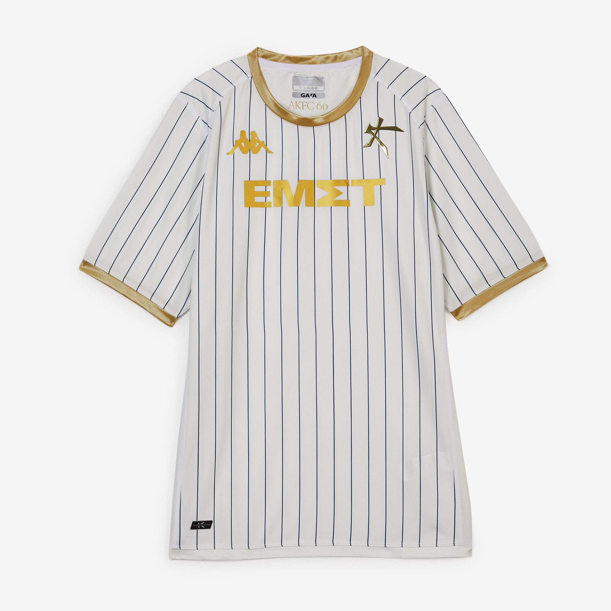 White and gold kappa shirt new arrivals