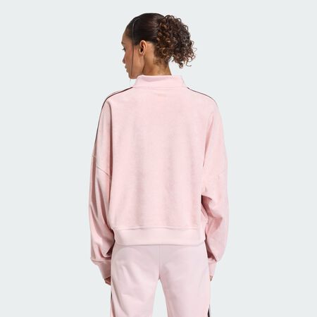 ADIDAS ORIGINALS Polo TERRY TOWEL V NECK LONG SLEEVES Sandy Pink FEMME