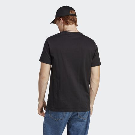 ADIDAS SPORTSWEAR Essentials Single Jersey 3-Stripes Tee Black / White MEN