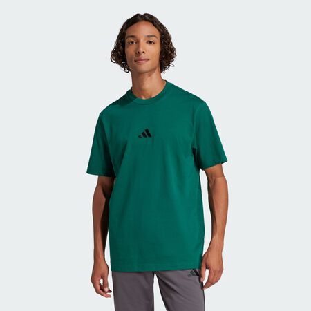 ADIDAS SPORTSWEAR Essentials Small Logo Single Jersey Tee Collegiate Green / Black MEN