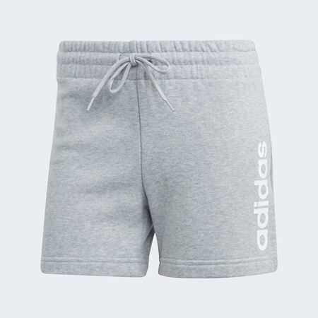 ADIDAS SPORTSWEAR Essentials Linear French Terry Shorts Medium Grey Heather / White WOMEN