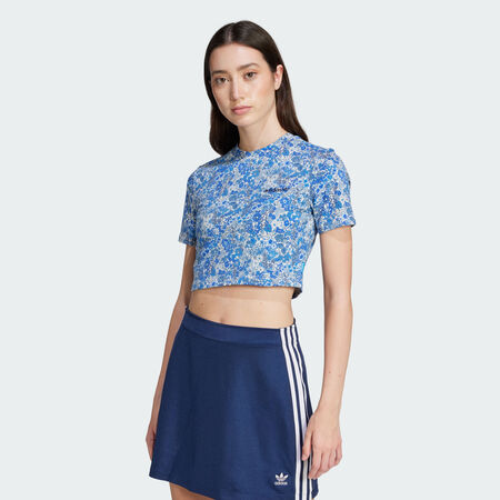 ADIDAS ORIGINALS adidas Originals x Liberty London Tonal Baby Tee Multicolor / Chalk White / Ambient Sky / Night Indigo WOMEN