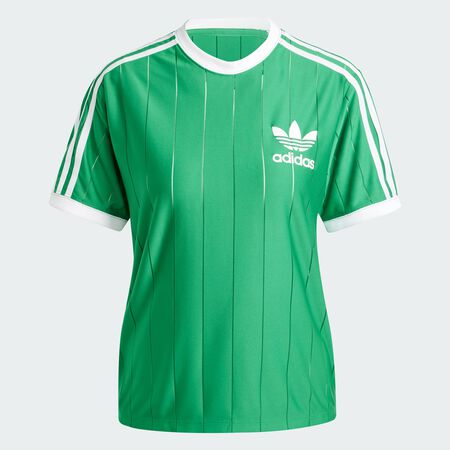 ADIDAS ORIGINALS Adicolor 3-Stripes Pinstripe Tee Green WOMEN