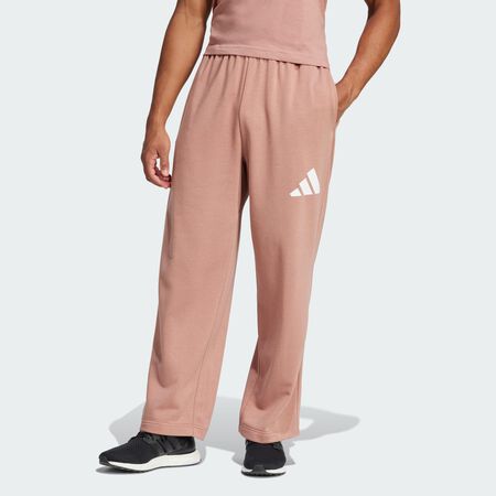ADIDAS ORIGINALS Essentials Wide Leg 3 Bar Logo Pants Warm Clay / White MEN