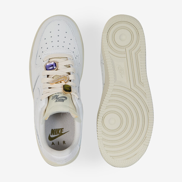 NIKE AIR FORCE LOW JEWEL WHITE/GOLD SNEAKERS