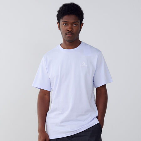 CONVERSE TEE SHIRT STAR CHEVRON EMBROIDERED LILAS/BLANC HOMME