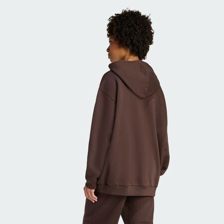 ADIDAS ORIGINALS Essentials Oversized Fleece Hoodie Aurora Coffee WOMEN