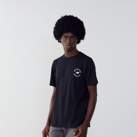 NEW BALANCE TEE SHIRT CHEST LOGO NOIR/BLANC HOMME