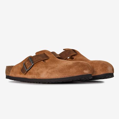 BIRKENSTOCK boston BOSTON LEATHER MIX COGNAC MARRON HOMME