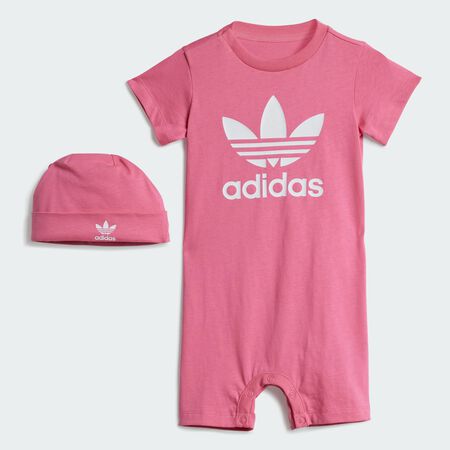 ADIDAS ORIGINALS Gift Set Jumpsuit and Beanie Pink Fusion BABIES