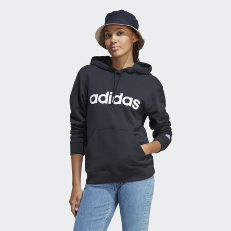 ADIDAS SPORTSWEAR Essentials Linear Hoodie Black / White WOMEN