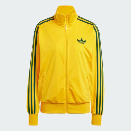 ADIDAS ORIGINALS Adicolor Classic Firebird Loose Track Top Crew Yellow / Collegiate Green WOMEN