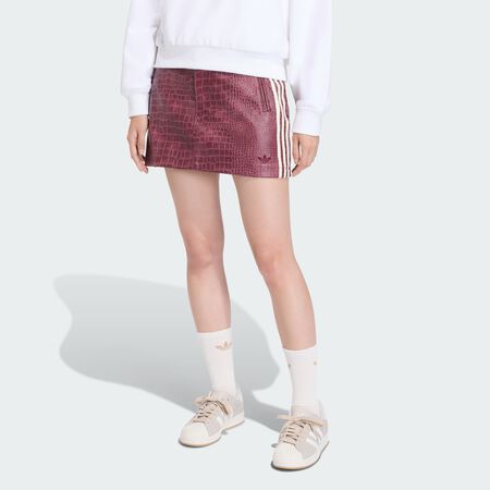 ADIDAS ORIGINALS MINI-JUPE EN MATI&Egrave;RE SYNTH&Eacute;TIQUE Maroon FEMME