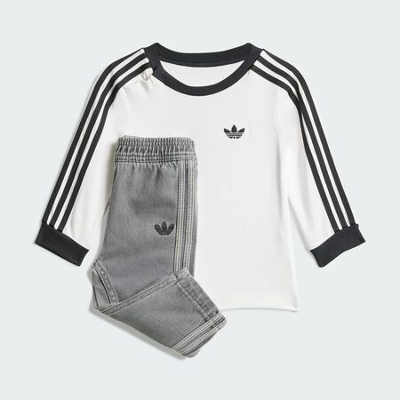 ADIDAS ORIGINALS Ensemble t-shirt manches longues denim Enfants White / Black CADET