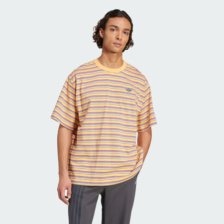 ADIDAS ORIGINALS adidas Originals Stripe Tee Multicolor / Tech Green / Green / Almost Yellow MEN