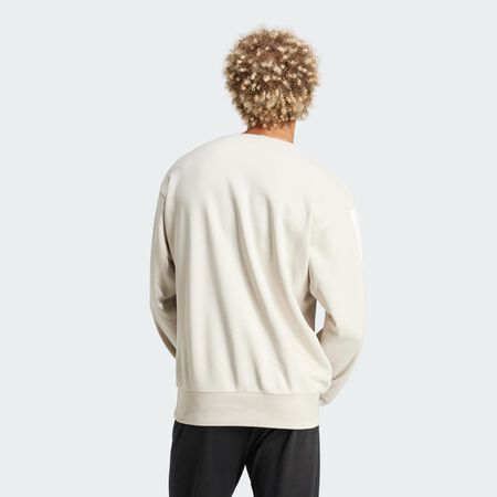 ADIDAS SPORTSWEAR Essentials 3-Stripes French Terry Sweatshirt Beige / White MEN