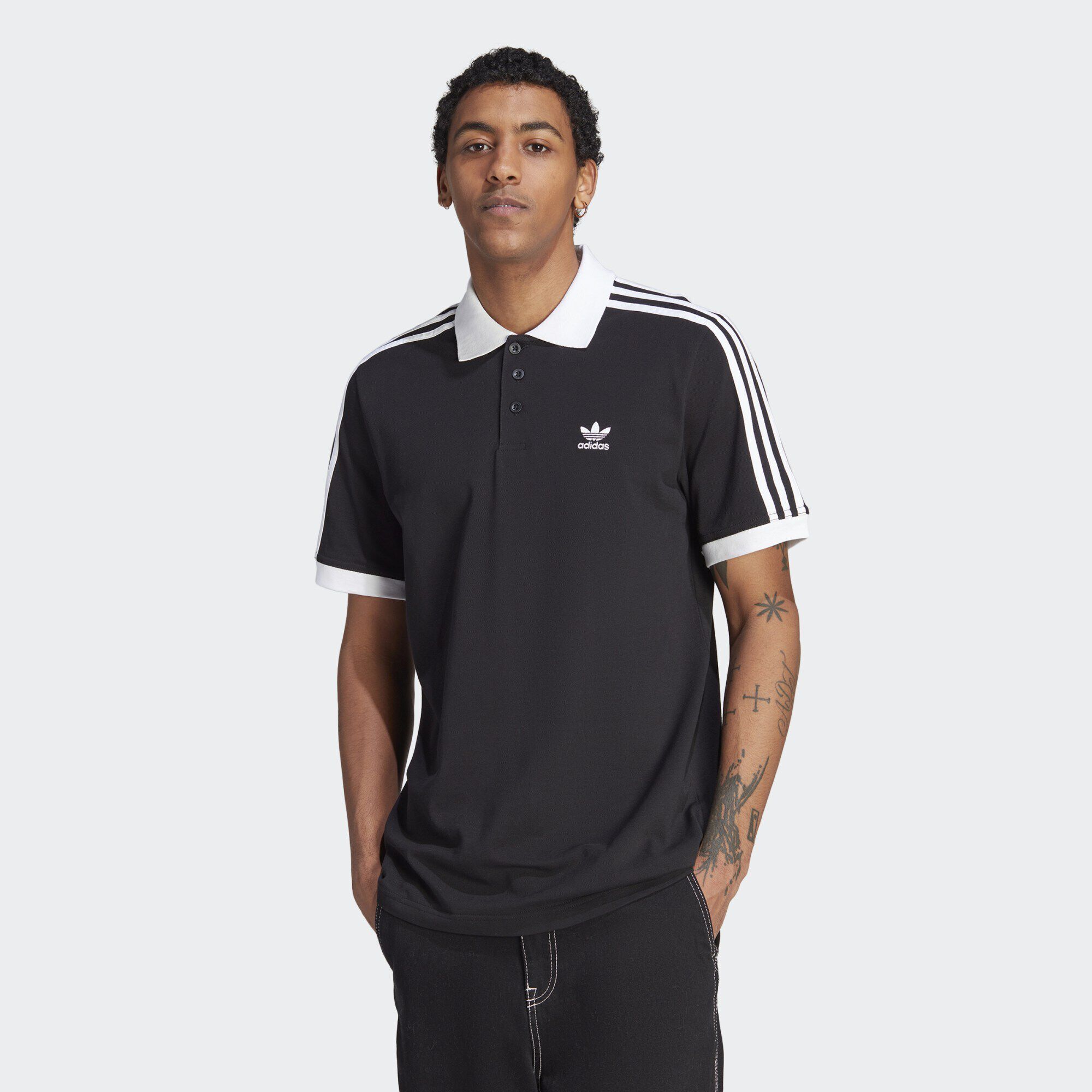 Adidas originals - polo sales manches longues en piqué