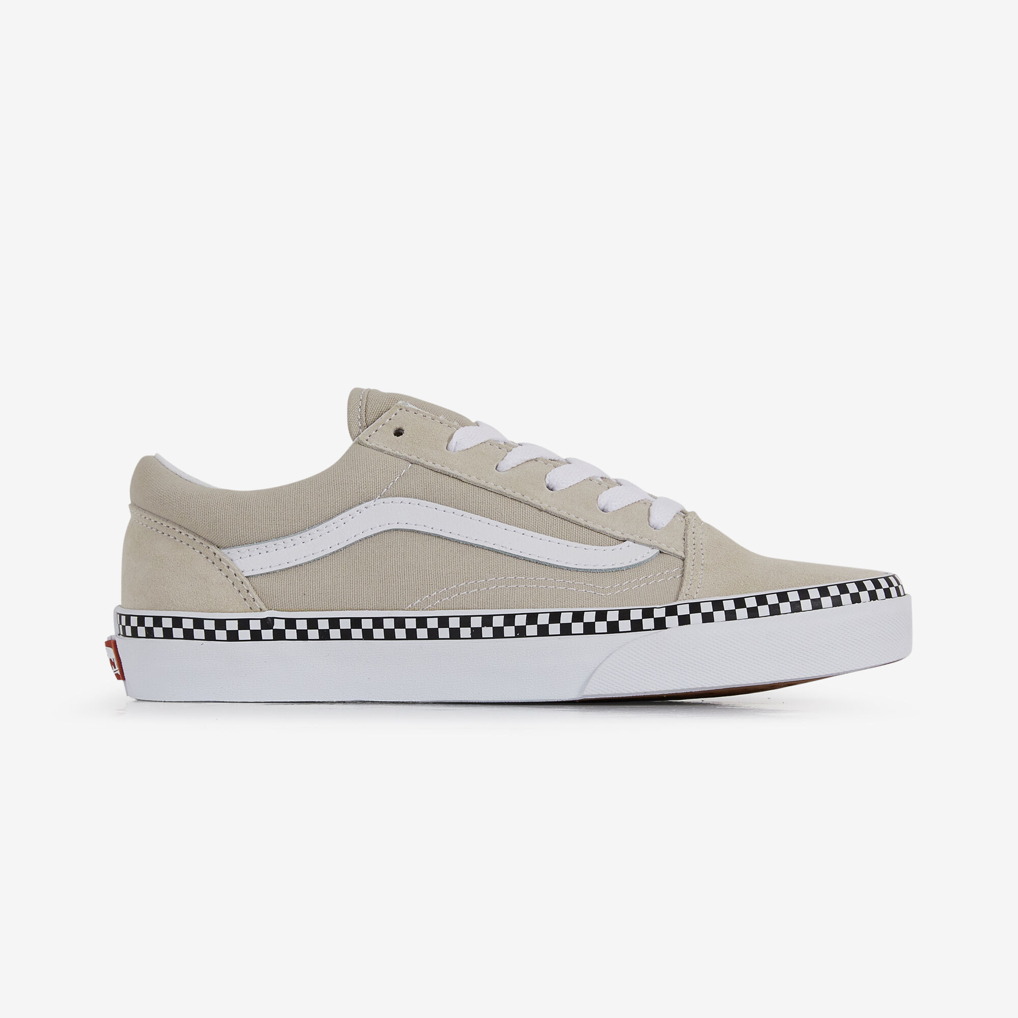 VANS OLD SKOOL CHECKERBOARD BEIGE WHITE SNEAKERS CHILDREN
