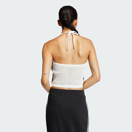 ADIDAS ORIGINALS KNITTED CROCHET TOP Off White WOMEN