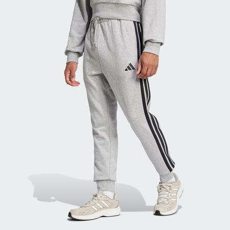 ADIDAS ORIGINALS Essential 3-Stripes French Terry Pants Medium Grey Heather / Black MEN