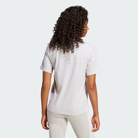 ADIDAS SPORTSWEAR Essentials 3-Stripes Cotton Tee Light Grey Heather / White WOMEN