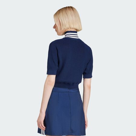 ADIDAS ORIGINALS Cropped Turtleneck Night Indigo / Off White WOMEN