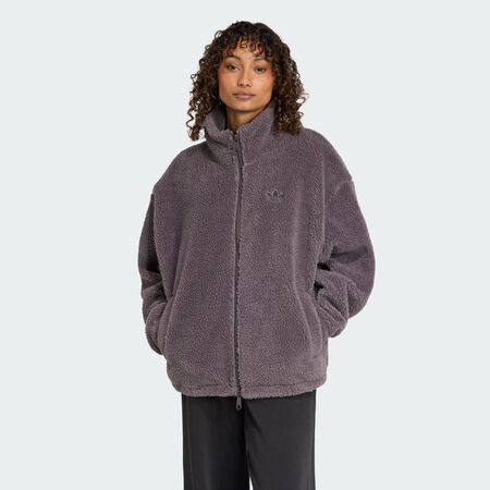 ADIDAS ORIGINALS JACKET FZ TEDDY FLEECE GREY WOMEN