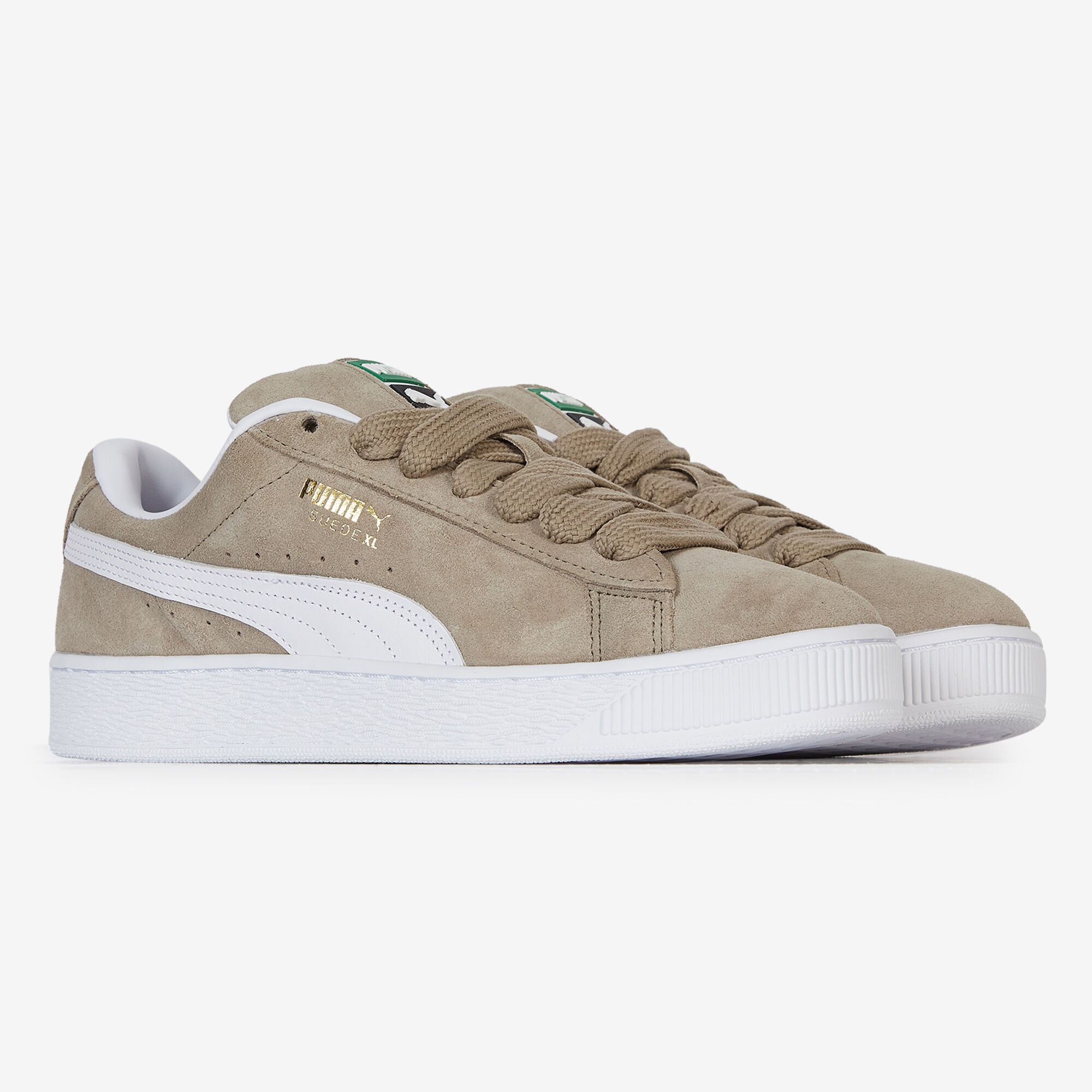 PUMA SUEDE XL SNEAKERS HOMME BEIGE BLANC LACETS Courir
