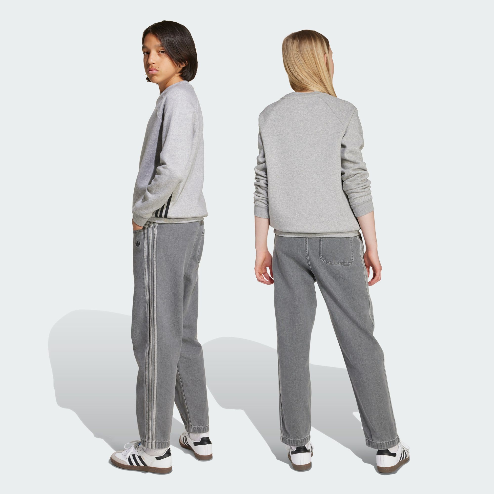 デニム・ジーパン adidas originals SOFT Denim ADJUSTABLE JOGGERS - Gray ADIDAS ORIGINALS Denim Pants Grey - TROUSERS KIDS | Courir.com