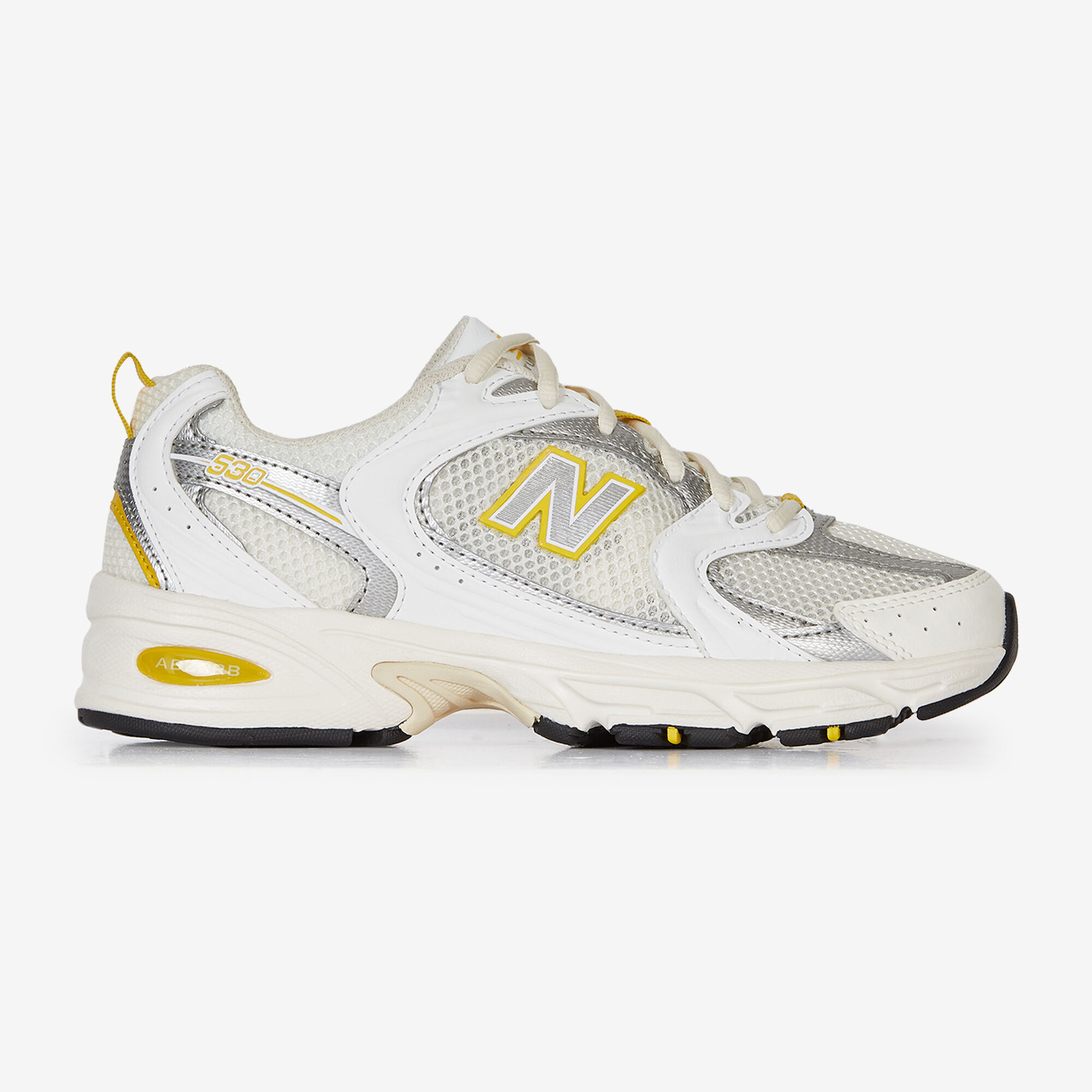NEW BALANCE 530 SNEAKERS FEMME BLANC JAUNE LACETS Courir