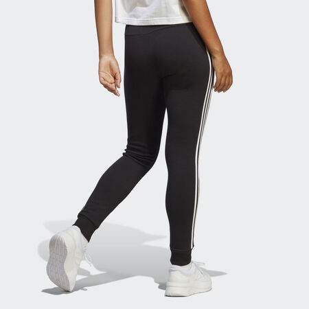 ADIDAS SPORTSWEAR Essentials 3-Stripes French Terry Cuffed Pants Black / White WOMEN