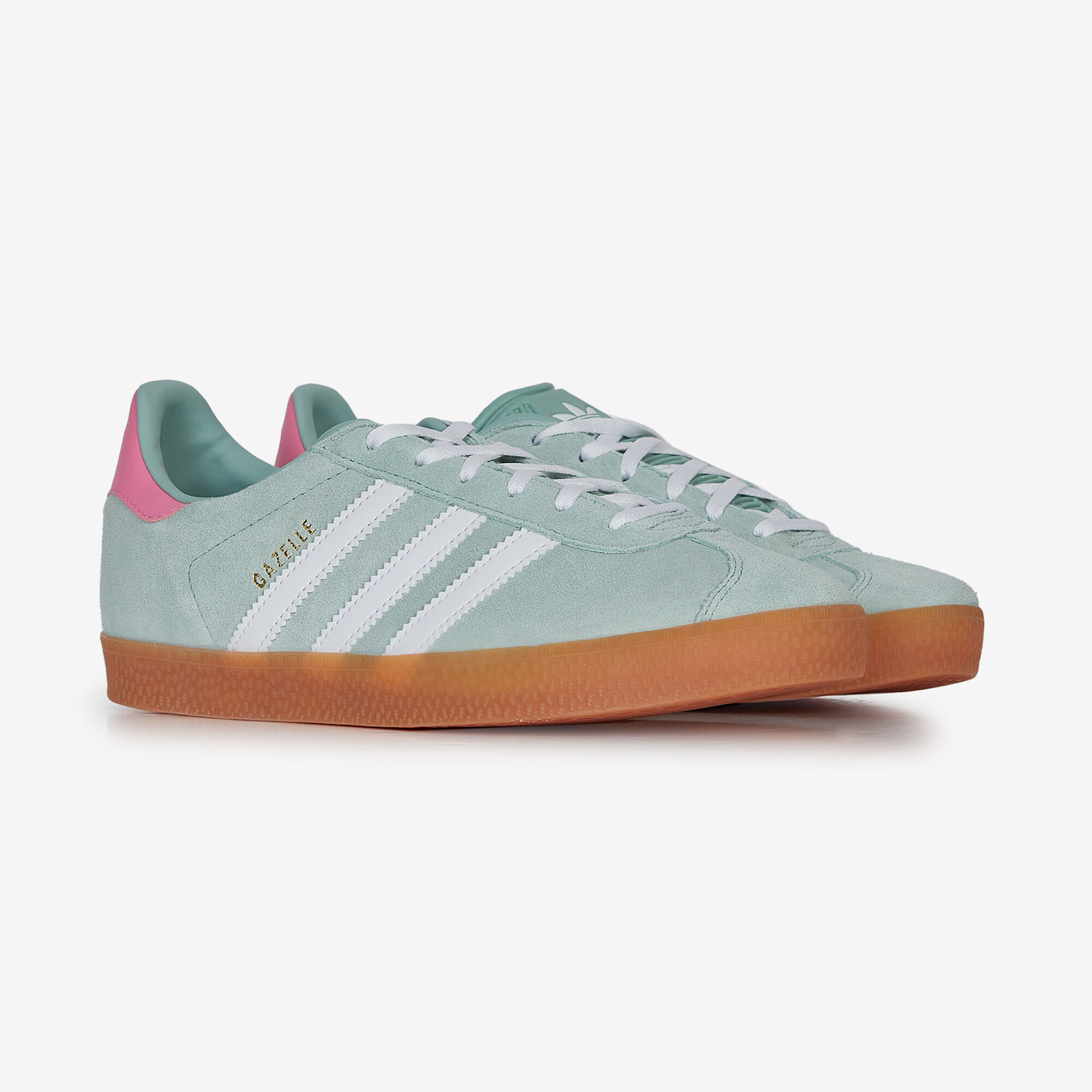 ADIDAS ORIGINALS GAZELLE VERT ROSE SNEAKERS ENFANT LACETS Courir