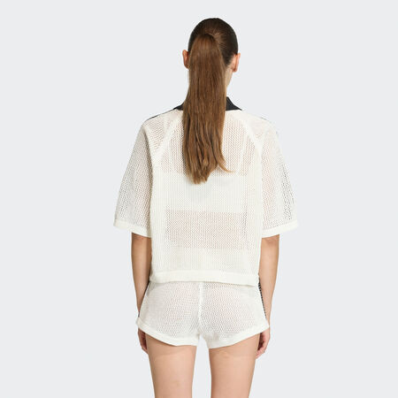 ADIDAS ORIGINALS KNITTED CROCHET POLO Off White WOMEN