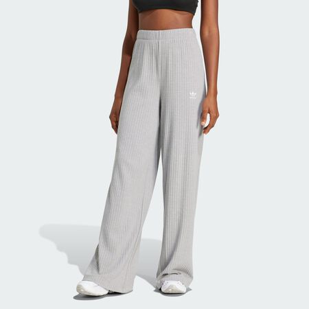 ADIDAS ORIGINALS Essentials Wide Rib Pants Medium Grey Heather WOMEN