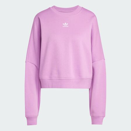 ADIDAS ORIGINALS Essentials Crew Fleece Sweatshirt Preloved Purple WOMEN