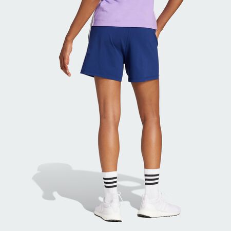 ADIDAS SPORTSWEAR Essentials 3-Stripes Cotton Shorts Dark Blue / White WOMEN