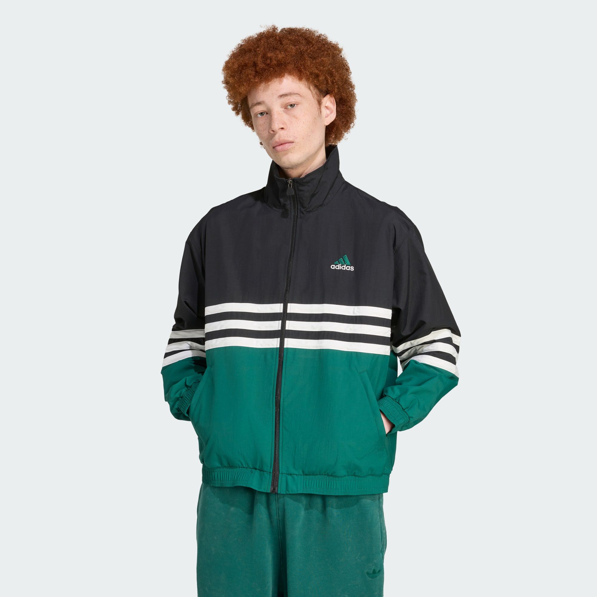ADIDAS ORIGINALS Archive Track Top Black / Collegiate Green