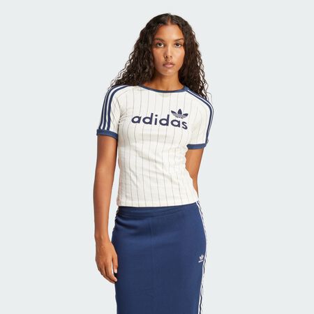 ADIDAS ORIGINALS TEE SHIRT SLIM JERSEY BEIGE/BLACK WOMEN
