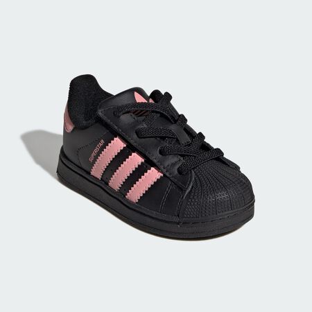 ADIDAS ORIGINALS superstar Chaussures lacets &eacute;lastiques Superstar&nbsp;II Comfort Closure Core Black / Glow Pink / Core Black B&Eacute;B&Eacute;
