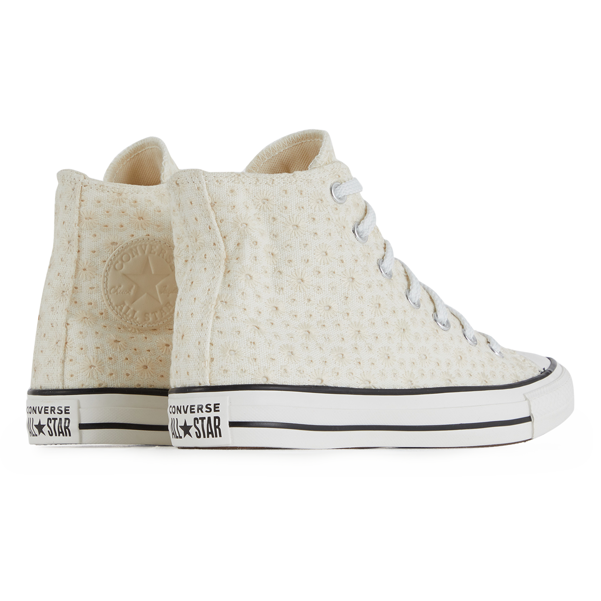 converse blanche broderie