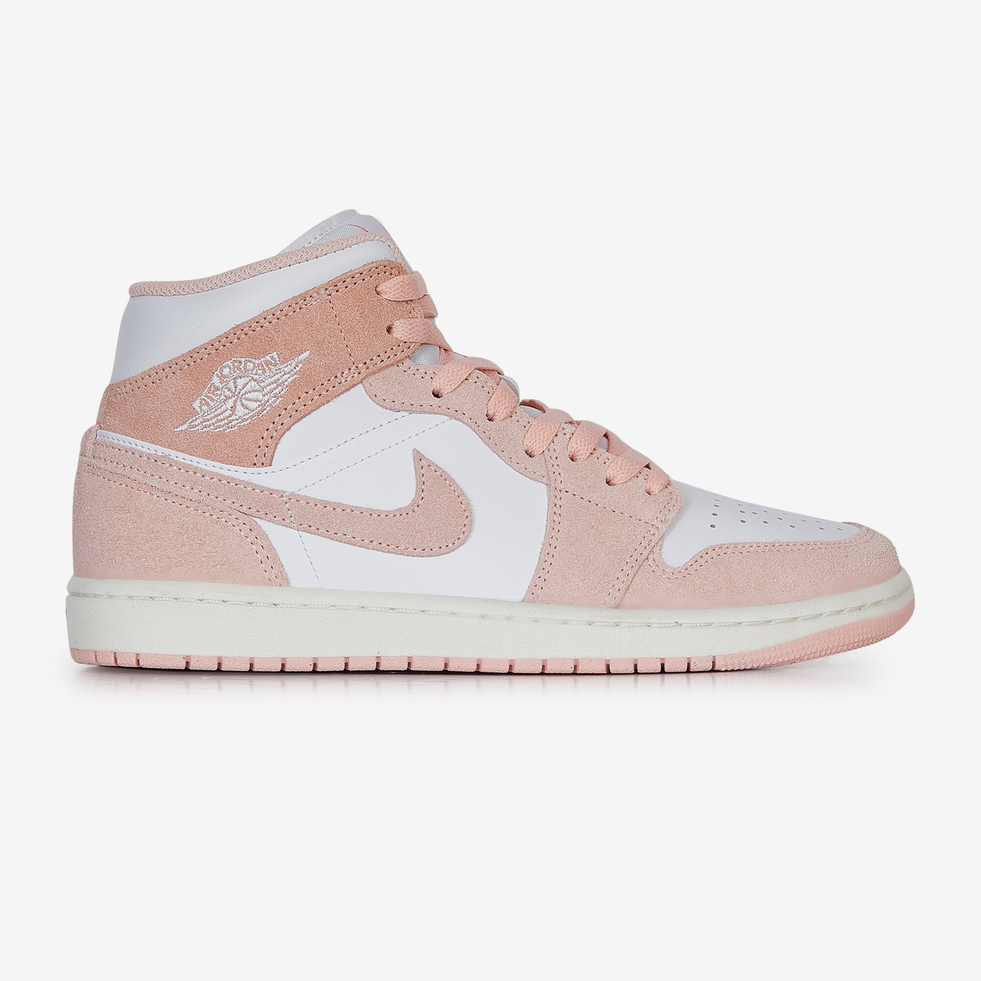 JORDAN AIR JORDAN 1 MID SE SNEAKERS HOMME BLANC ROSE LACETS Courir