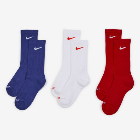 NIKE CHAUSSETTES X3 EVERYDAY MID ROUGE/BLANC HOMME