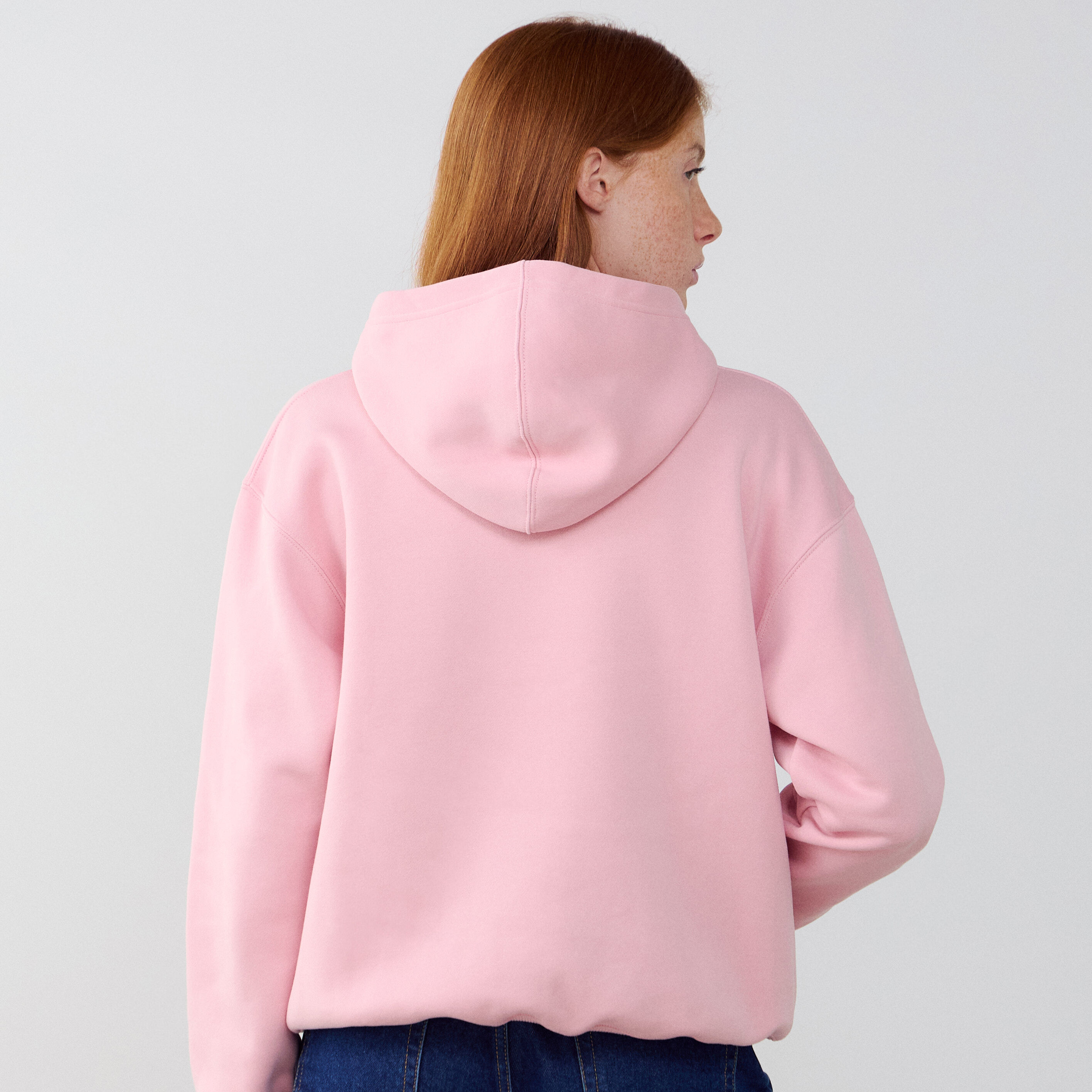 Hoodie Oversize Brooklyn  Rose/blanc