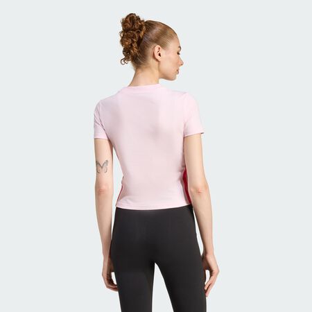 ADIDAS SPORTSWEAR T-shirt slim 3 bandes Essentials Bébés Clear Pink / Pure Ruby FEMME