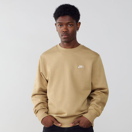 NIKE SWEAT CREW CLUB BEIGE/BLANC HOMME