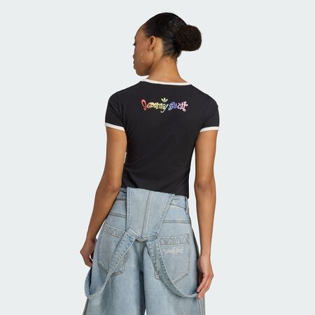 ADIDAS ORIGINALS adidas x Jeremy Scott Graphic Slim Tee Black WOMEN